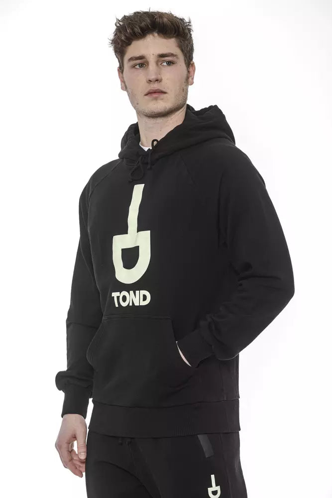 Tond Logo Cotton Hoodie - Made In Italy - Black
