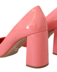 Prada Patent Leather Block Heel Pumps - Pink