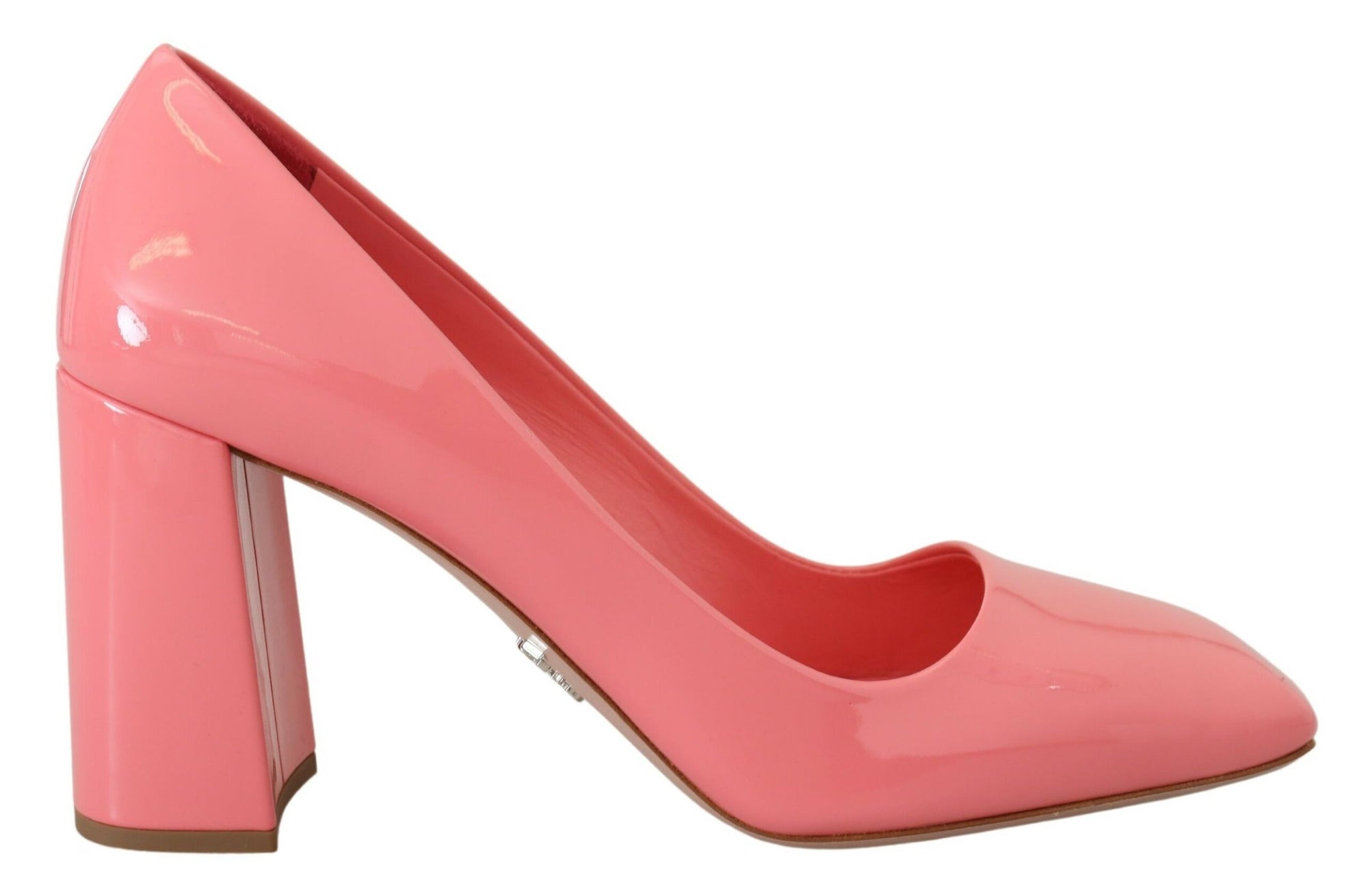 Prada Patent Leather Block Heel Pumps - Pink