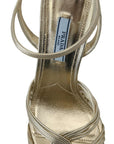 Prada Gold Leather Stiletto Heels