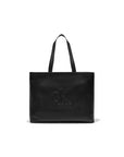 Calvin Klein Logo Black Vegan Leather Shopper Tote Bag