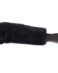 Dolce & Gabbana Leather & Fur Long Gloves - Black