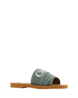 Chloé Cotton Green Resort Flat Sandals