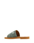 Chloé Cotton Green Resort Flat Sandals