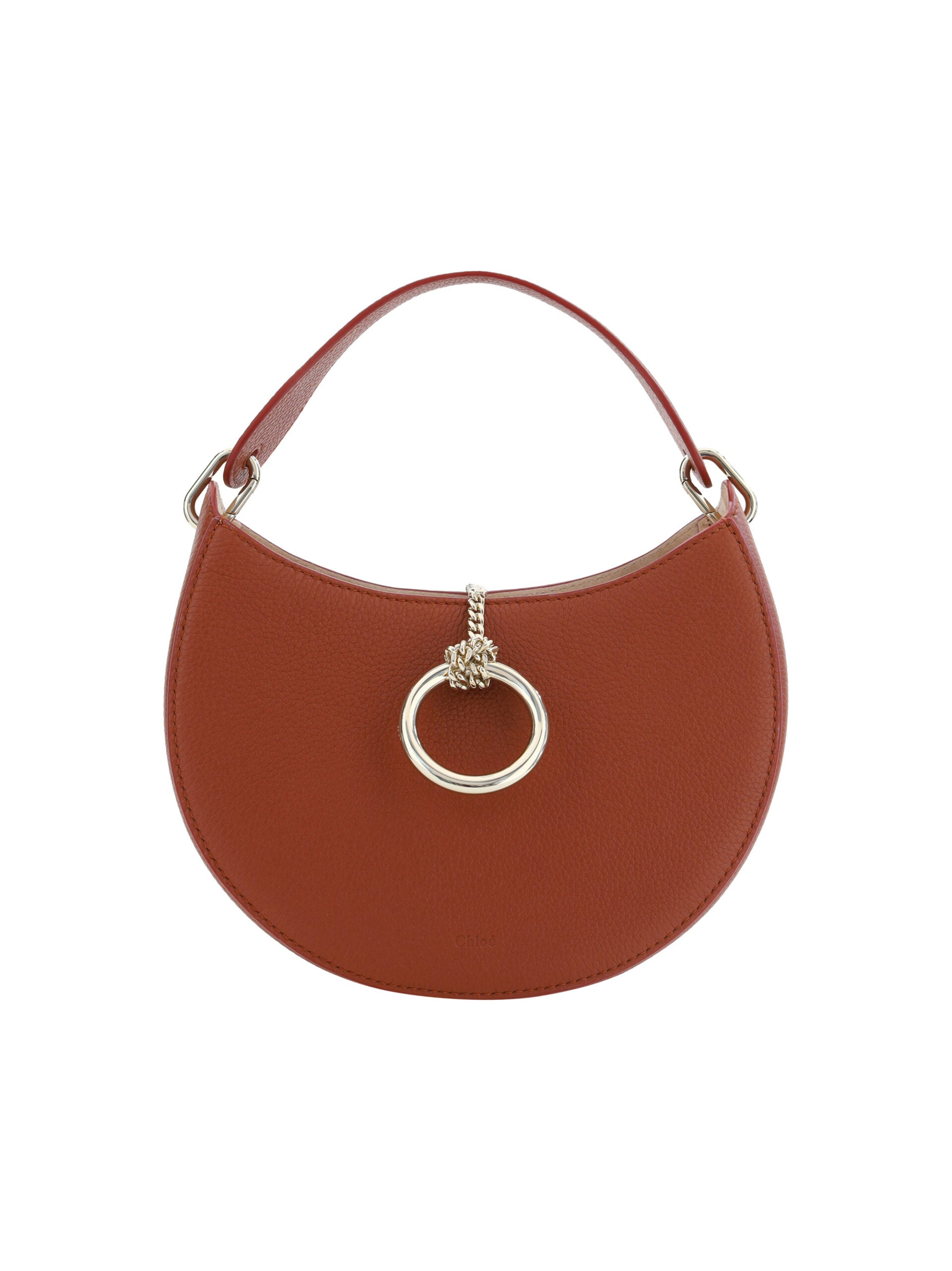 Chloé Brown Small Crescent Arlène Leather Shoulder Bag