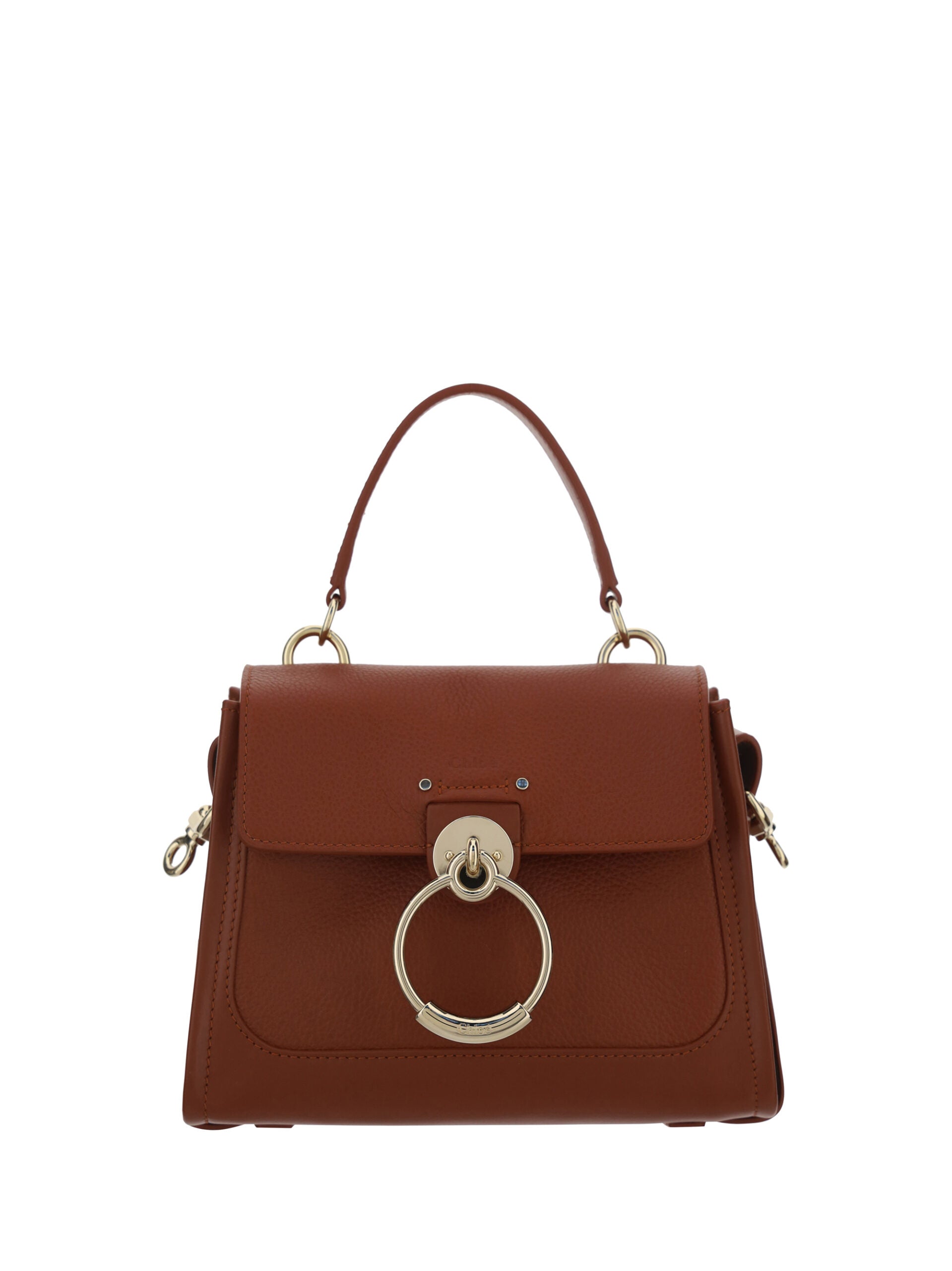 Chloé Elegant Sepia Brown Leather Satchel Shoulder Handbag