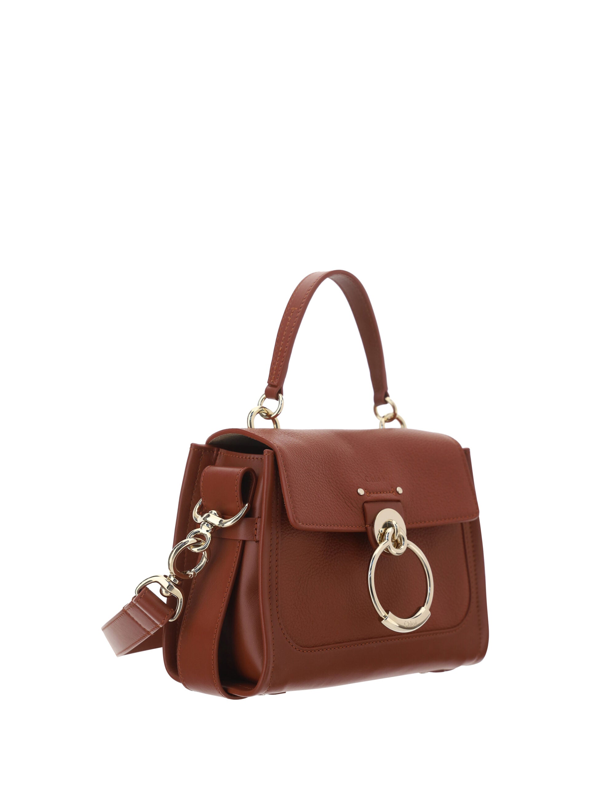Chloé Elegant Sepia Brown Leather Satchel Shoulder Handbag