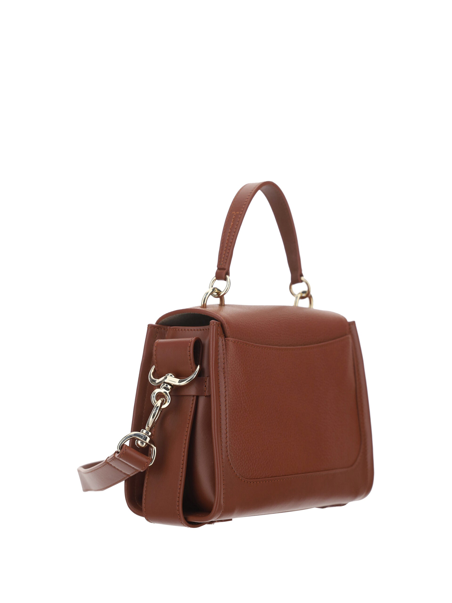 Chloé Elegant Sepia Brown Leather Satchel Shoulder Handbag