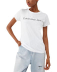 Calvin Klein Jeans Logo 100% Cotton T-Shirt - white