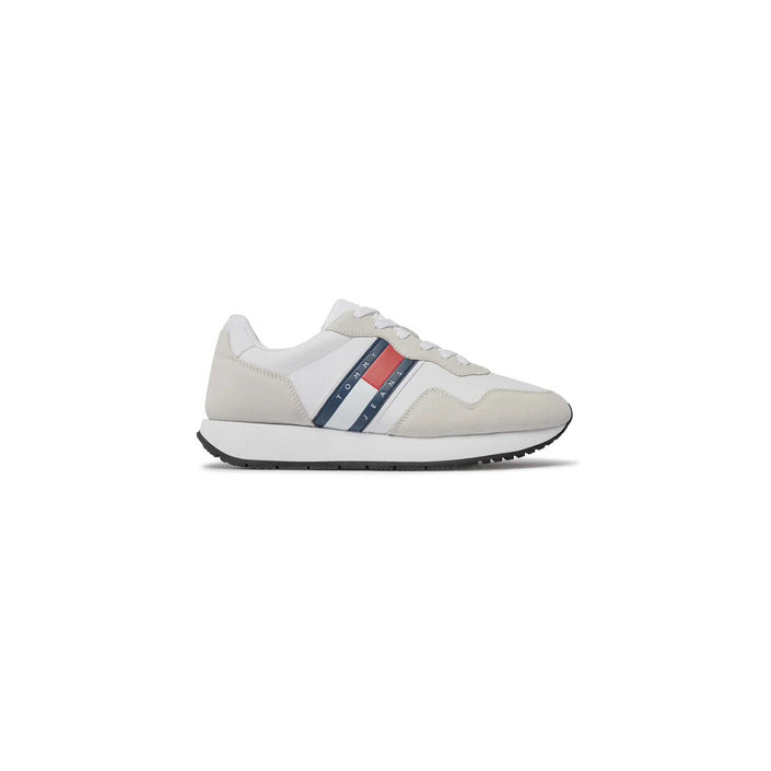 Tommy Hilfiger Jeans Logo Suede Leather Low Top Lace-Up Sneakers - beige base