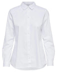 Jacqueline De Yong Minimalist Tailored Fit Cotton-Rich Short Collar Shirt