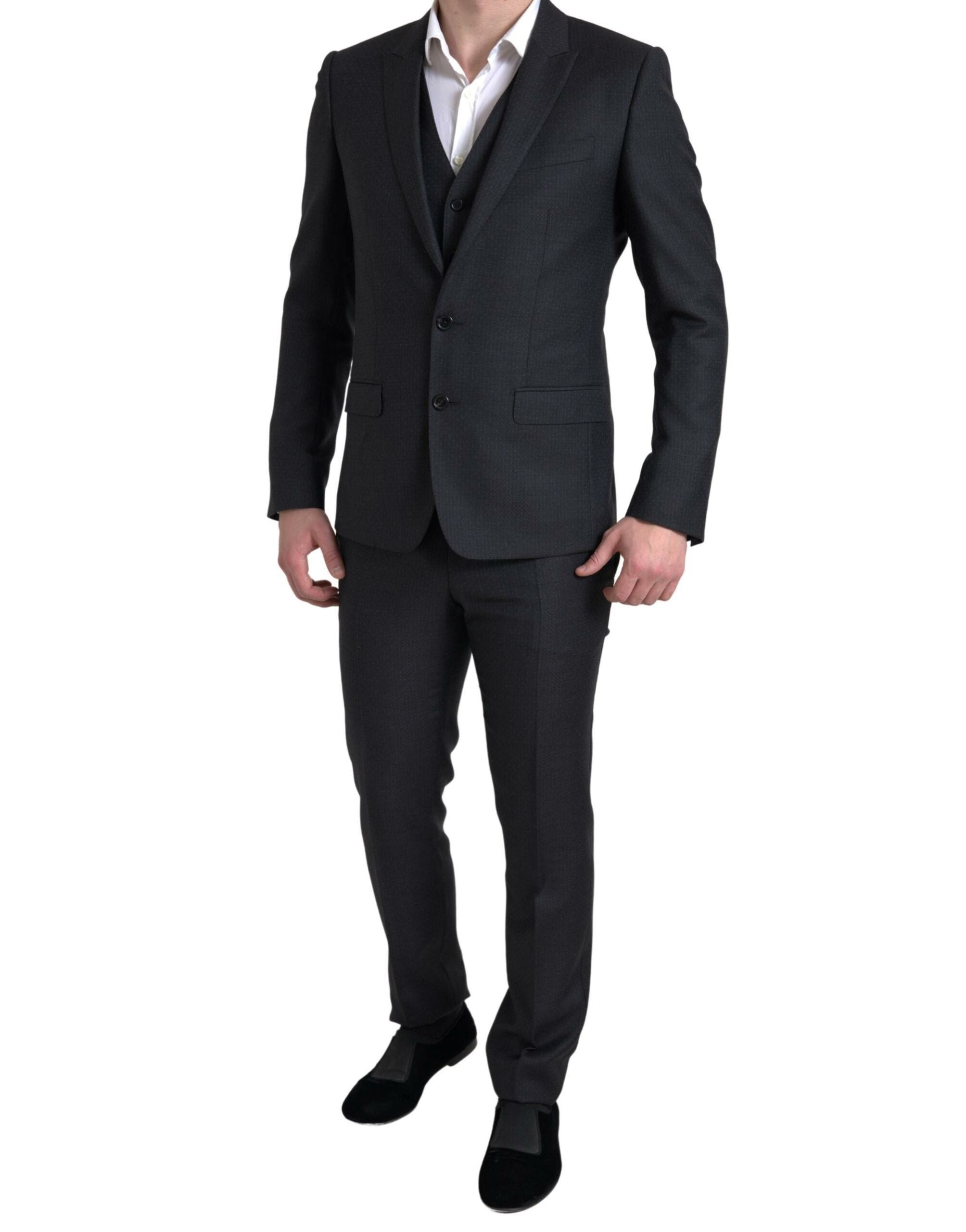 ドルチェ＆ガッバーナ 3ピース スーツセットアップ MARTINI Dolce & Gabbana Martini Vest, Blazer & Pants 3-Piece Suit - Black