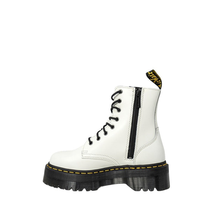 Dr. Martens Logo All White Vegan Leather Lace-Up Boots