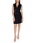 Guess Sleeveless Double-Breasted Lapel Mini Dress