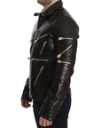 Dolce & Gabbana Collar Leather Jacket - Brown