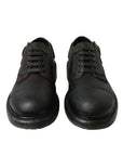 Brown Leather Lace-Up Derby Shoes