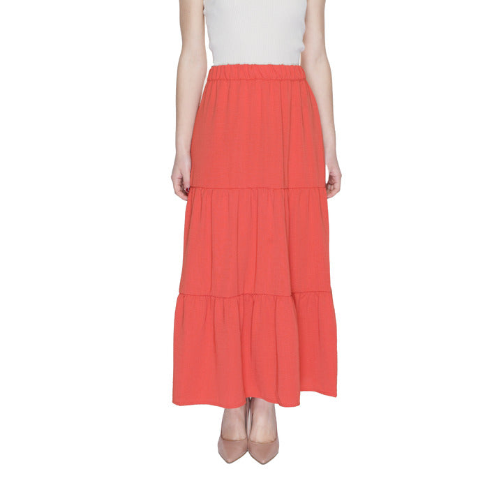 JDY Tiered Maxi Skirt - Orange