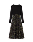 Desigual Long Sleeve Lined A-Line Midi Dress