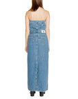 Calvin Klein Jeans Logo Strapless Vintage Wash Maxi Denim Dress