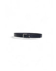 Boss Logo Genuine Leather Darkest Blue Belt With Square Buckle