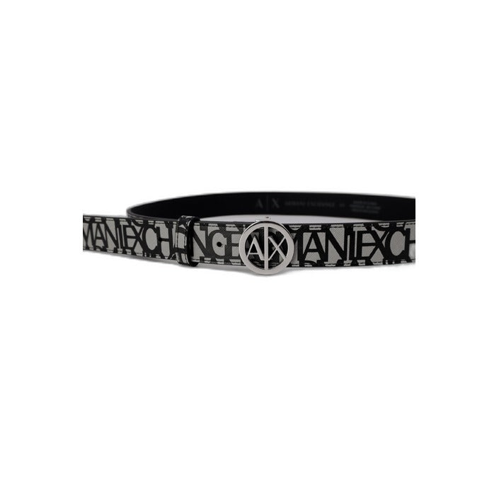 Armani Exchange Logo Monogram Round Buckle Belt