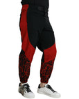 Dolce & Gabbana Black Red Leopard Jogger Pants