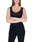 Vero Moda Minimalist Lace Trim Tank Top - black