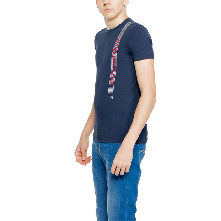 Emporio Armani Logo Cotton-Rich T-Shirt - blue 