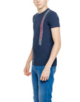 Emporio Armani Logo Cotton-Rich T-Shirt - blue 