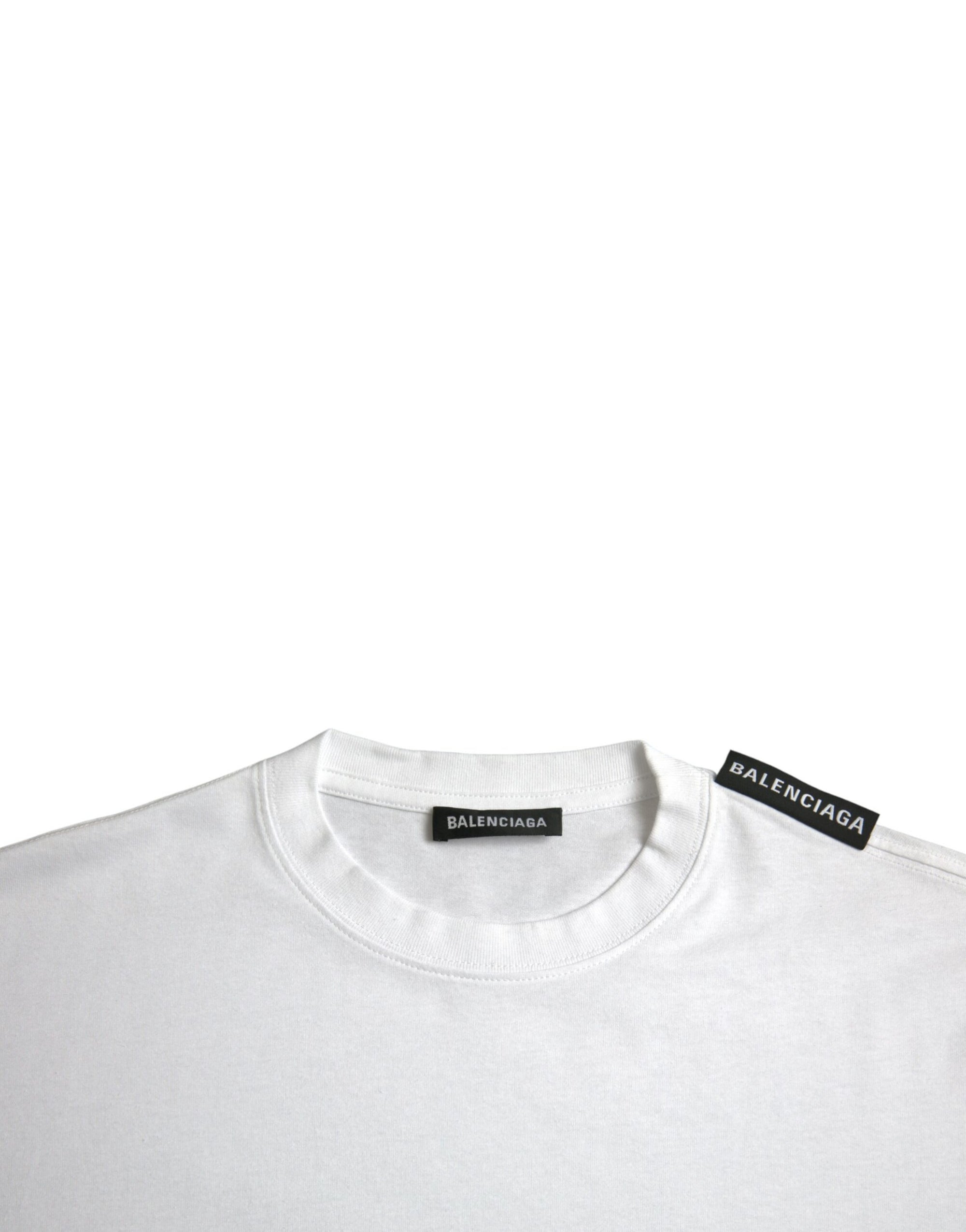 Balenciaga Logo Tag Off White Tee