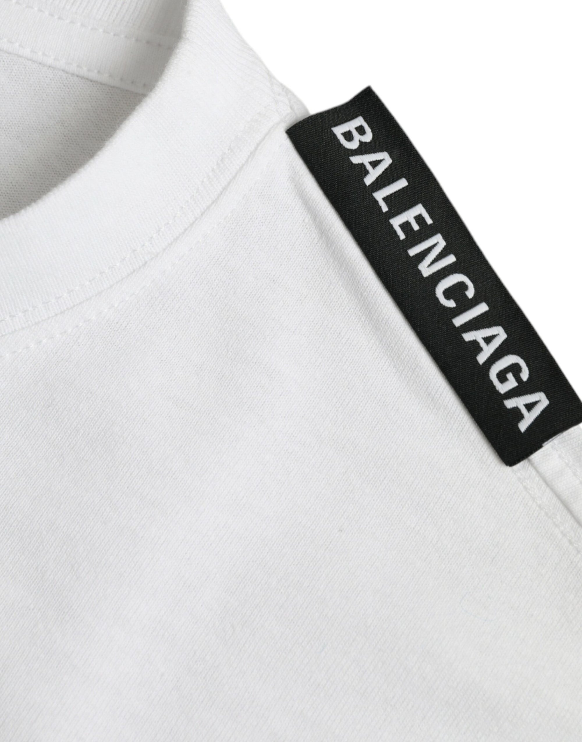 Balenciaga Logo Tag Off White Tee