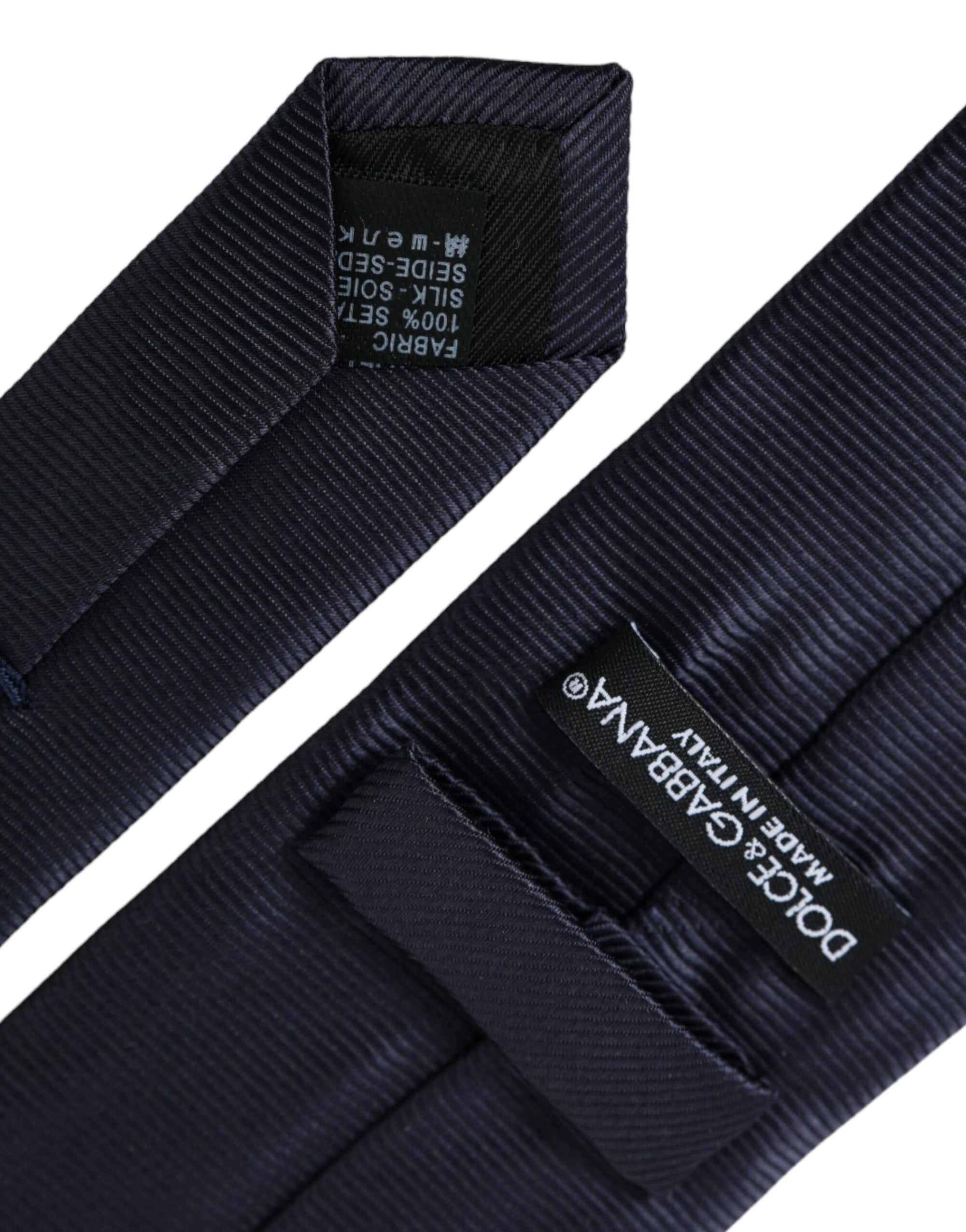 Dolce & Gabbana Solid Deep Blue Silk Slim Suit Tie