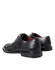 Dolce & Gabbana Black Leather Derby Wingtip Dress Shoes