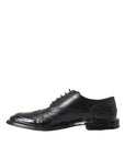 Dolce & Gabbana Black Leather Derby Wingtip Dress Shoes