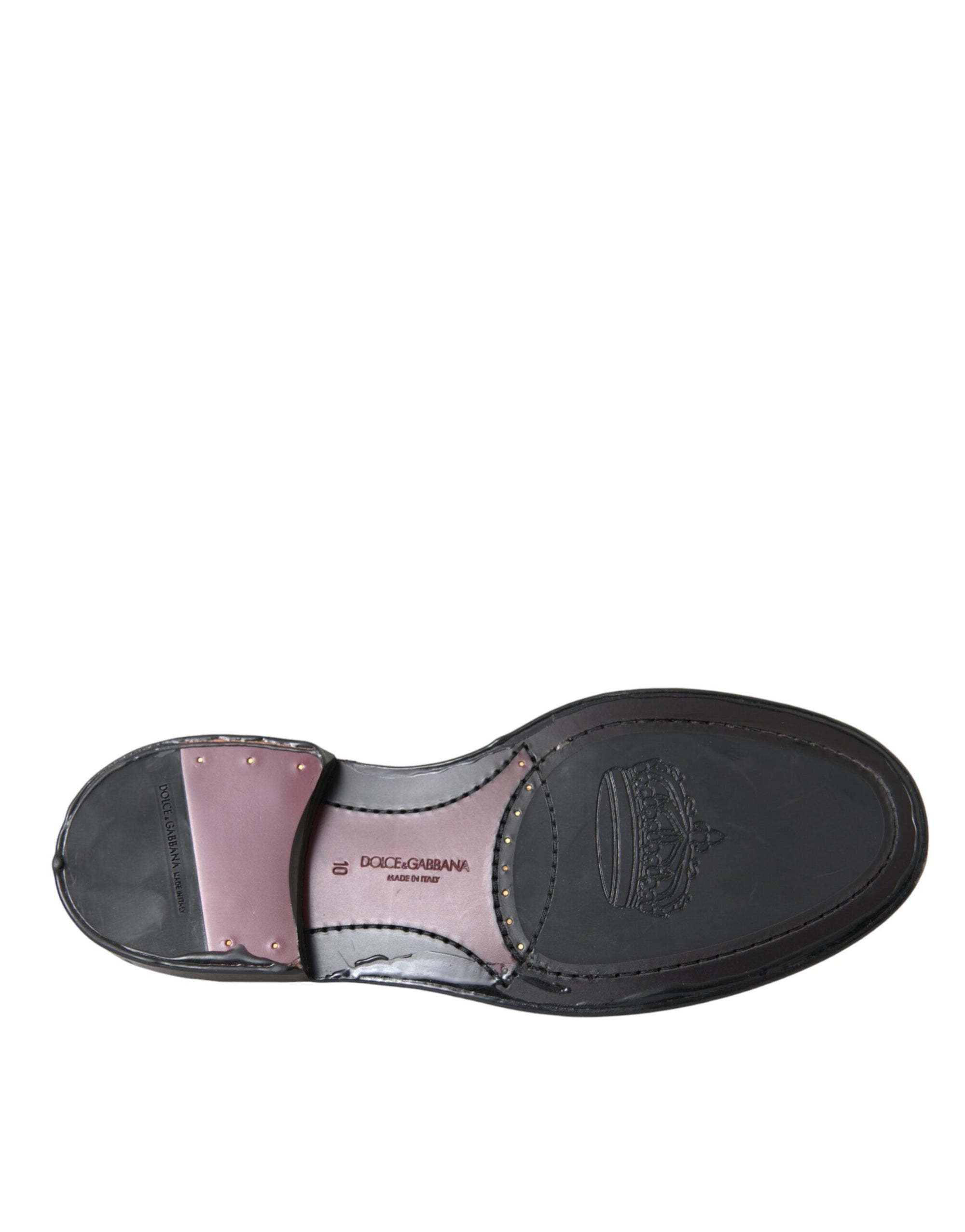 Dolce & Gabbana Black Leather Derby Wingtip Dress Shoes