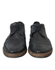 Dolce & Gabbana Black Woven Leather Lace-Up Casual Derby Shoes