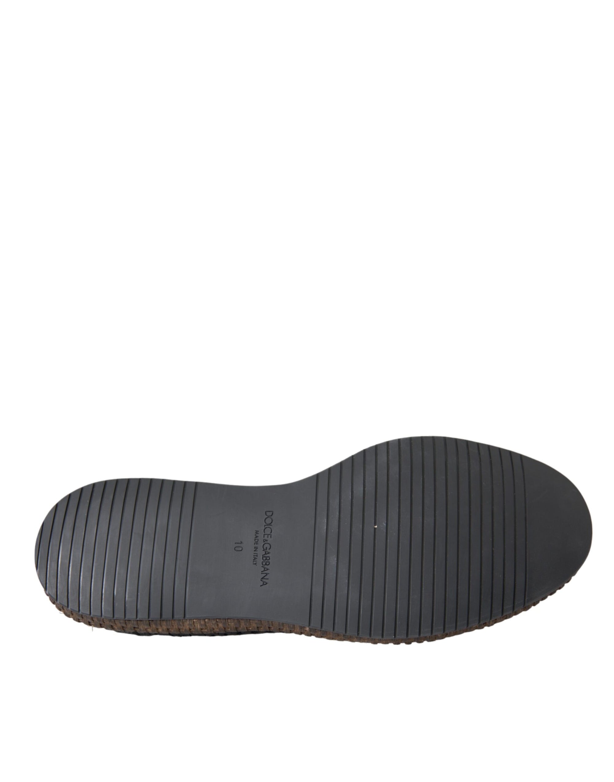 Dolce & Gabbana Black Woven Leather Lace-Up Casual Derby Shoes