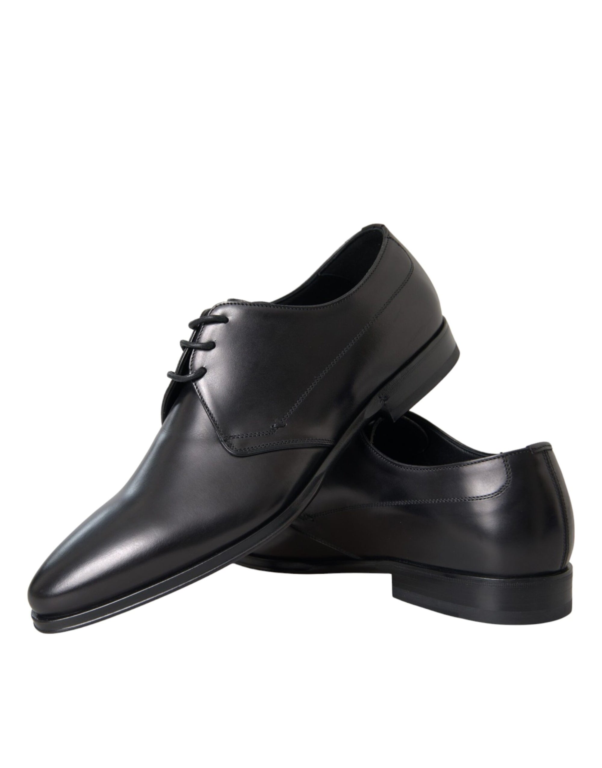 Dolce &amp; Gabbana Black Leather Formal Derby Dress Shoes