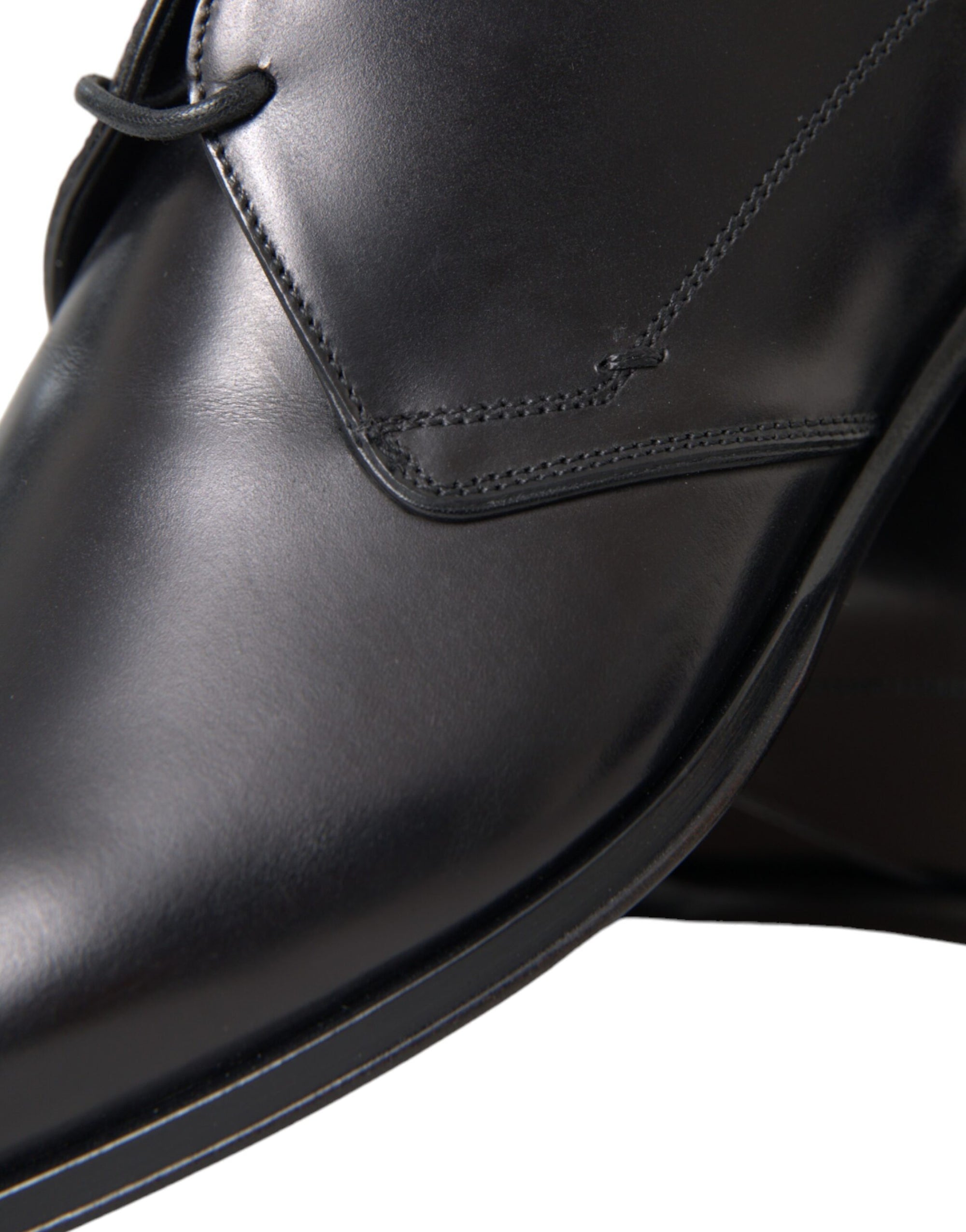 Dolce &amp; Gabbana Black Leather Formal Derby Dress Shoes