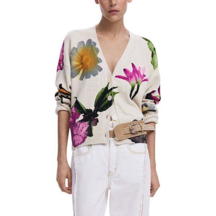 Desigual Cotton Blend Floral Cardigan