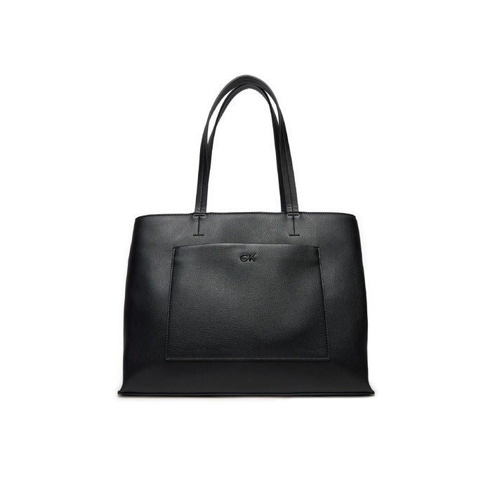 Calvin Klein Minimalist Black Vegan Leather Tote Bag