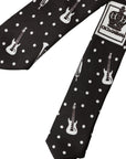 Dolce & Gabbana Guitar Print Silk Suit Tie - Black