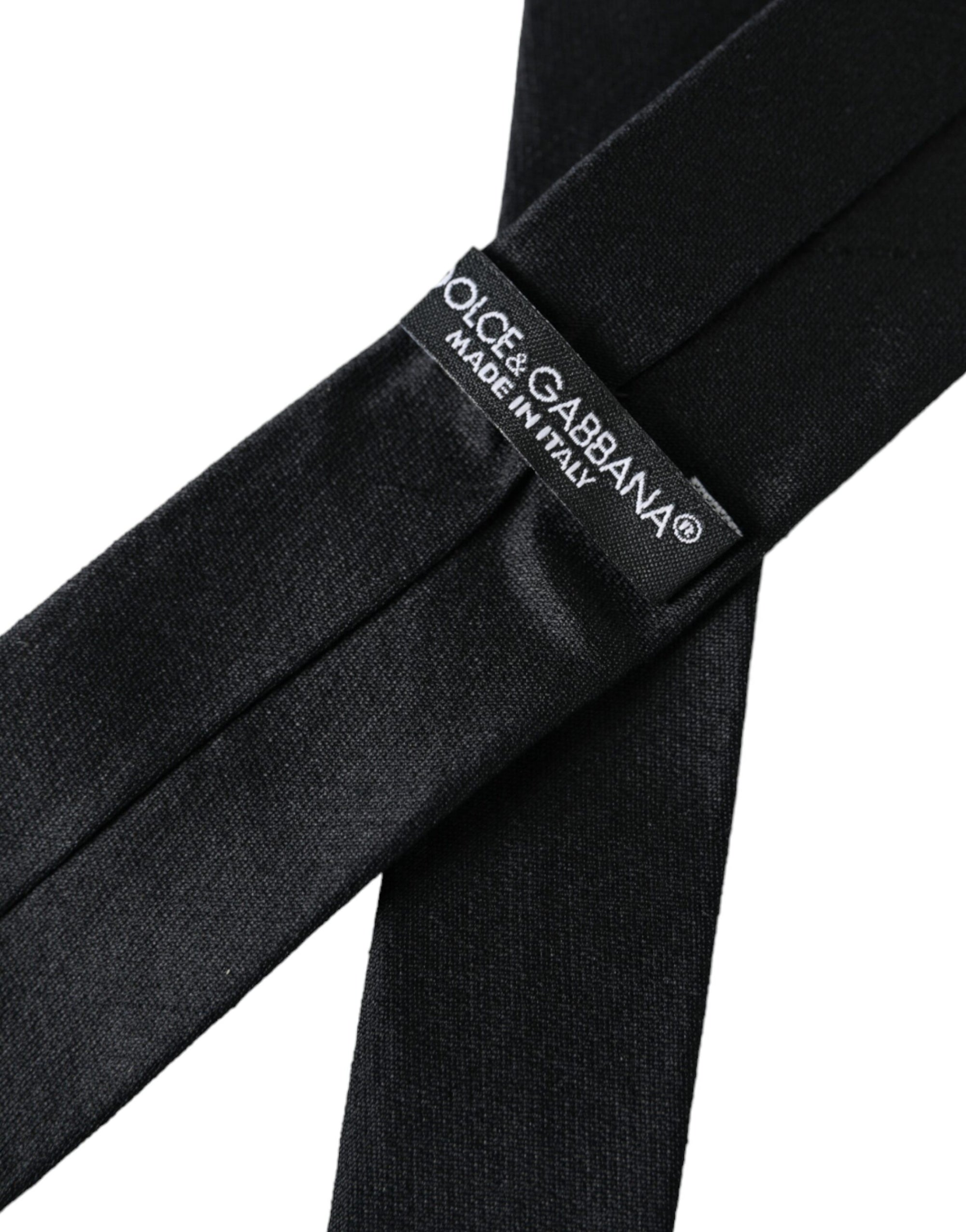 Dolce & Gabbana Jacquard Silk Tie - Black