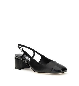 Jimmy Choo Elisa Black Leather Heel Pumps