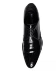 Dolce & Gabbana Black Wet-Look Leather Derby Dress Shoes