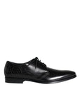 Dolce & Gabbana Black Leather Brogue Derby Dress Shoes