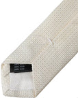 Dolce & Gabbana Off White Silk Slim Suit Tie