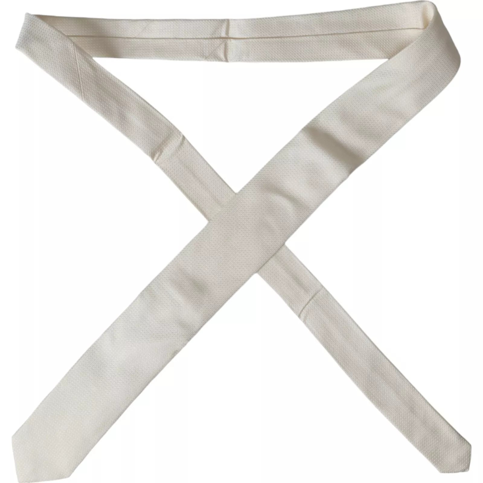 Dolce & Gabbana Off White Silk Slim Suit Tie