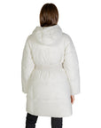 Calvin Klein Jeans Logo White Parka Jacket With Waist Belt