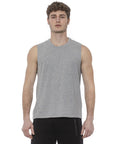 Tond Cotton Tank Top - Marle Gray/Grey - Made In Italy
